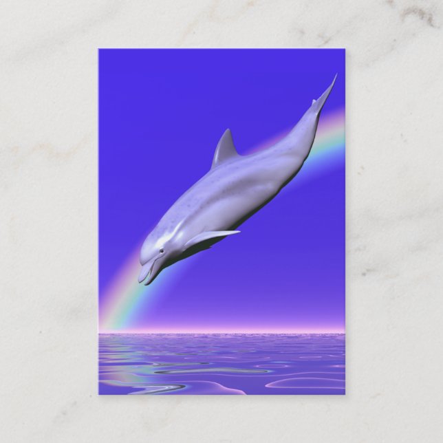 Dolphin Diving with Rainbow Visitenkarte (Vorderseite)