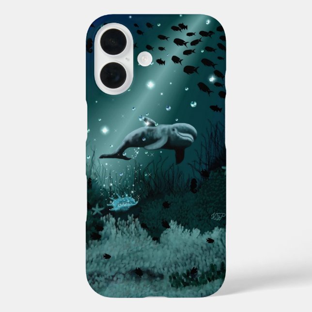 Dolphin Dream iPhone 16 Hülle (Rückseite)