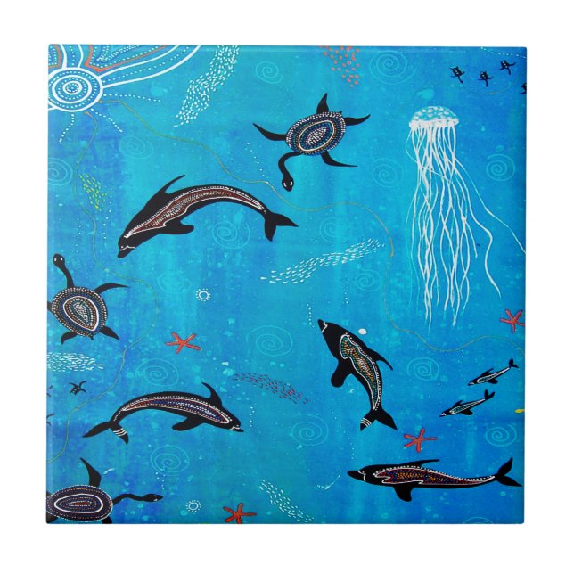 Dolphin Dreaming Fliese (Vorderseite)