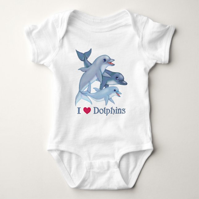 Dolphin-Familie Baby Strampler (Vorderseite)