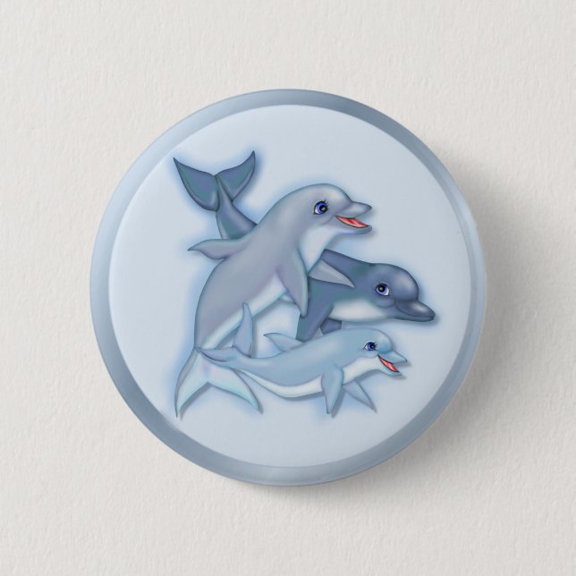 Dolphin-Familie Button (Vorderseite)