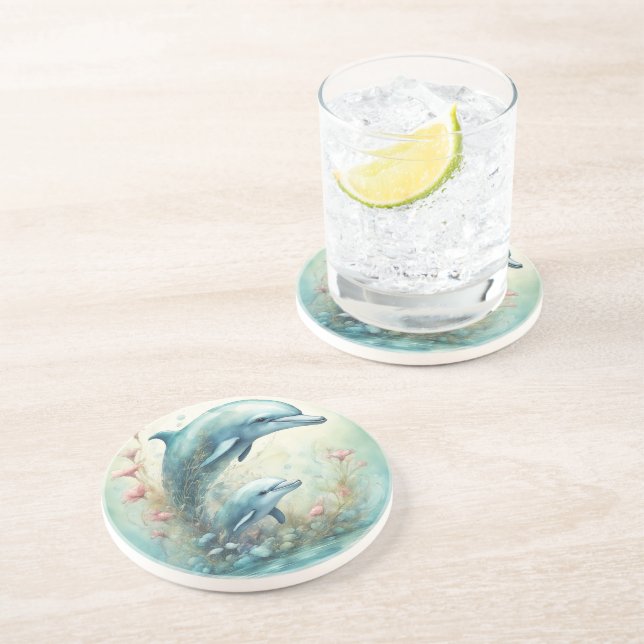 Dolphin Fantasy 9 Getränkeuntersetzer (Seite)