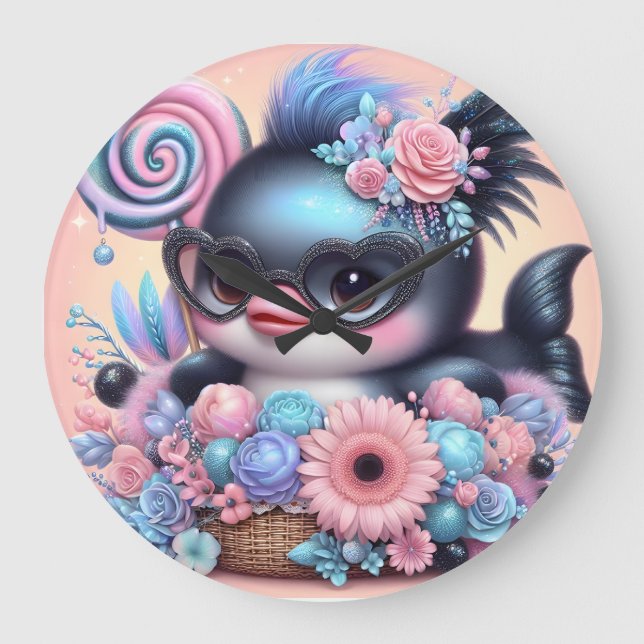 Dolphin Große Wanduhr (Vorderseite)