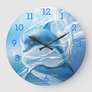 Dolphin Große Wanduhr