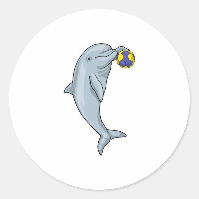 Dolphin Handball Handball Handball Runder Aufkleber (Vorderseite)