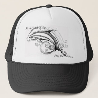 Dolphin Hat in Schwarz und Weiß Truckerkappe