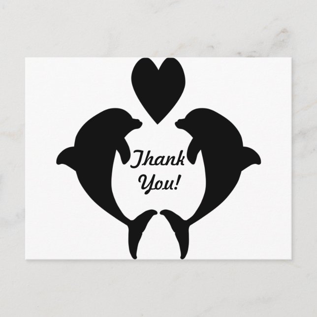 Dolphin Heart Postkarte (Vorderseite)