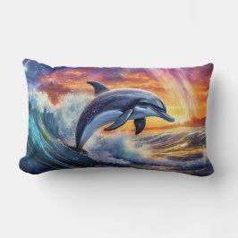 Dolphin im Galaxy-Design von Rich AMeN Gill Lendenkissen