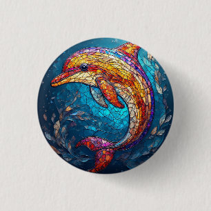 Dolphin im künstlerischen Stil aus verkettetem Gla Button