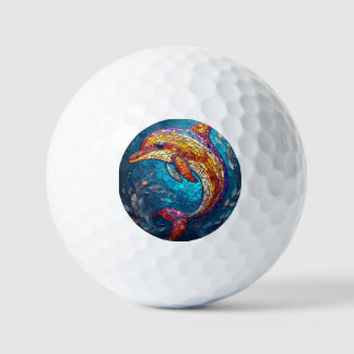 Dolphin im künstlerischen Stil aus verkettetem Gla Golfball