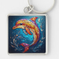 Dolphin im künstlerischen Stil aus verkettetem Gla