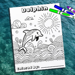 Dolphin in den Wellen | Farbseite des Kindes
