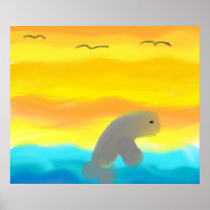 Dolphin in Flight Print Poster