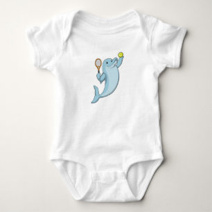 Dolphin in Tennis mit Tennisschläger Baby Strampler