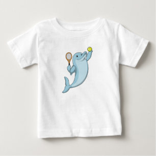 Dolphin in Tennis mit Tennisschläger Baby T-shirt