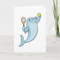 Dolphin in Tennis mit Tennisschläger