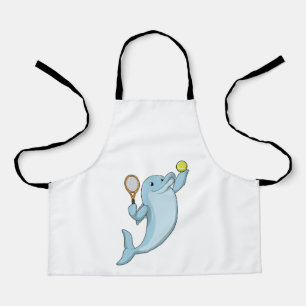 Dolphin in Tennis mit Tennisschläger Schürze