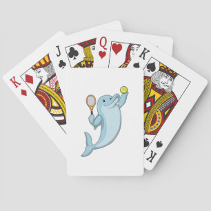 Dolphin in Tennis mit Tennisschläger Spielkarten