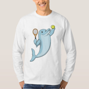 Dolphin in Tennis mit Tennisschläger T-Shirt