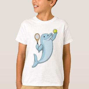 Dolphin in Tennis mit Tennisschläger T-Shirt