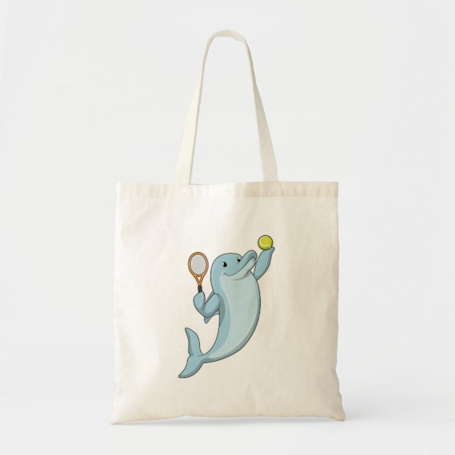 Dolphin in Tennis mit Tennisschläger Tragetasche (Vorne)