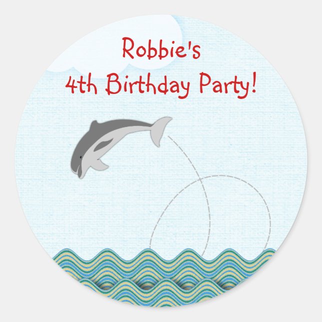 Dolphin Jumping For Joy Personalisiert Runder Aufkleber (Vorderseite)