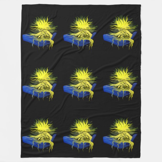 Dolphin-Liebe Fleecedecke (Vorderseite)