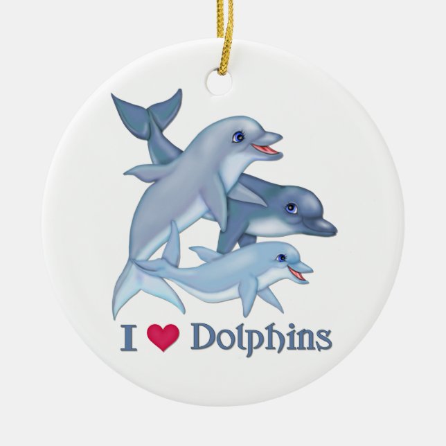 Dolphin-Liebe Keramikornament (Vorne)
