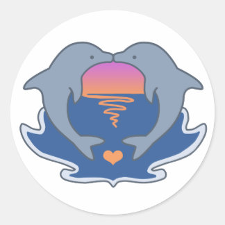 Dolphin-Liebe Runder Aufkleber
