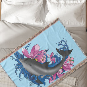 Dolphin Lotus Blume Kirschblüten Decke
