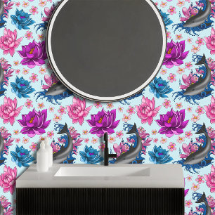 Dolphin Lotus Blume Kirschblüten Tapete