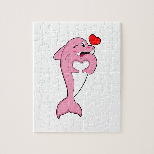 Dolphin Love Heart (Vertikal)