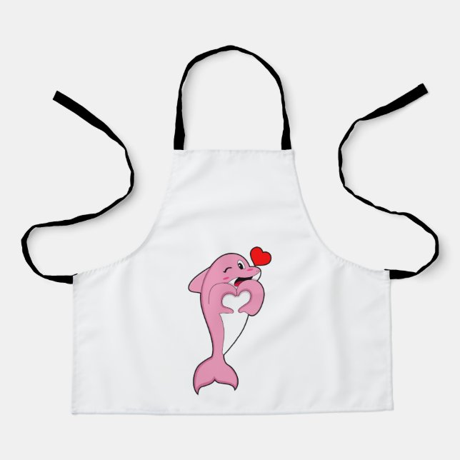 Dolphin Love Heart Schürze (Vorderseite)
