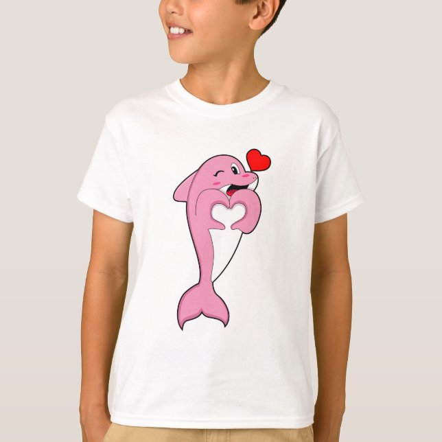 Dolphin Love Heart T-Shirt (Vorderseite)