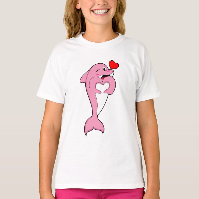 Dolphin Love Heart T-Shirt (Vorderseite)