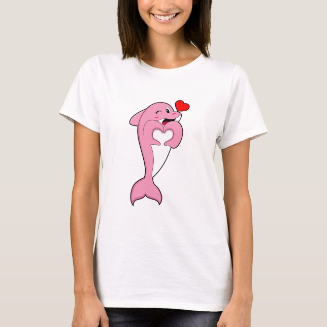 Dolphin Love Heart T-Shirt (Vorderseite)