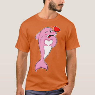 Dolphin Love Heart T-Shirt