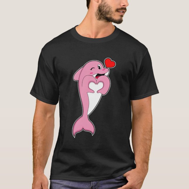 Dolphin Love Heart T-Shirt (Vorderseite)