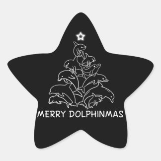 Dolphin Lover Geschenk| Dolphin Frohe Weihnachtsba Stern-Aufkleber