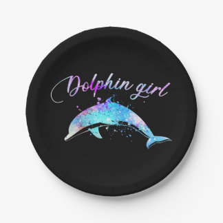Dolphin Lover Geschenk| Galaxy Dolphin Girl Pappteller
