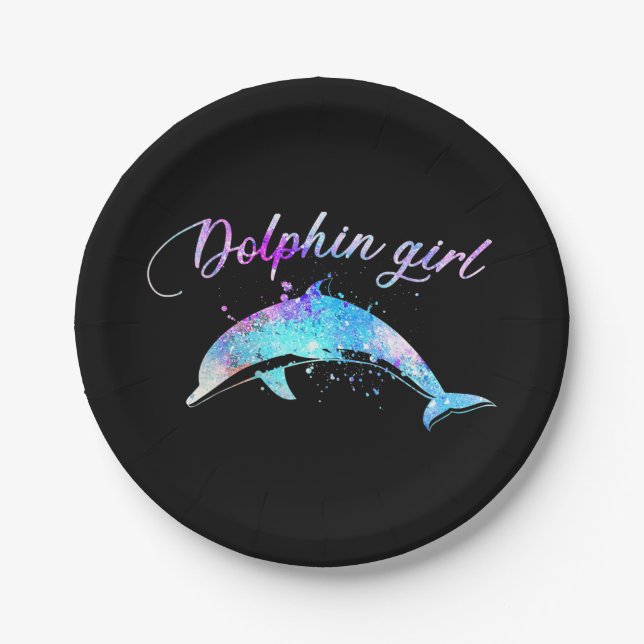 Dolphin Lover Geschenk| Galaxy Dolphin Girl Pappteller (Vorderseite)