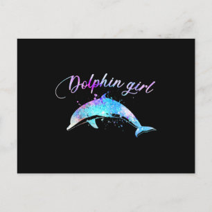 Dolphin Lover Geschenk Galaxy Dolphin Girl Postkarte