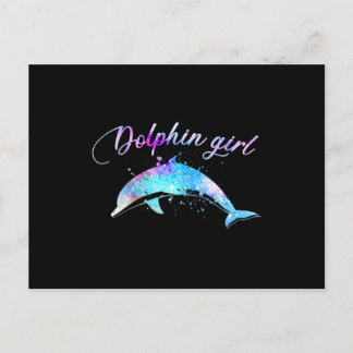 Dolphin Lover Geschenk| Galaxy Dolphin Girl Postkarte