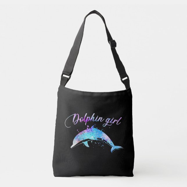 Dolphin Lover Geschenk| Galaxy Dolphin Girl Tragetaschen Mit Langen Trägern (Vorderseite)