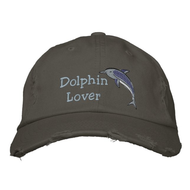 Dolphin Lover Ocean Sea Mammal Bestickte Baseballkappe (Vorderseite)