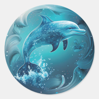 Dolphin Lover Runder Aufkleber