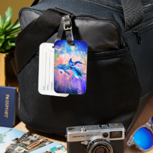 Dolphin Luggage Tag - Benutzerdefinierter Textname Gepäckanhänger