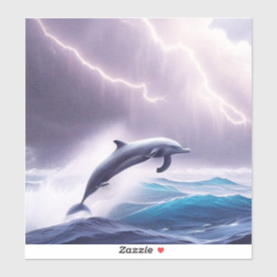 Dolphin Magic in einem Sturmmeer: Eine faszinieren Aufkleber