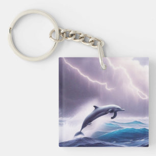 Dolphin Magic in einem Sturmmeer: Eine faszinieren Schlüsselanhänger