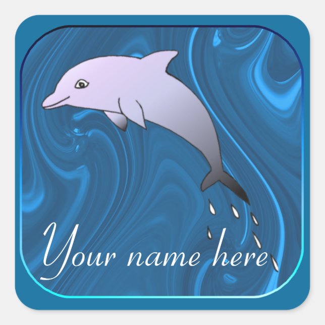 Dolphin Magnet Quadratischer Aufkleber (Vorderseite)